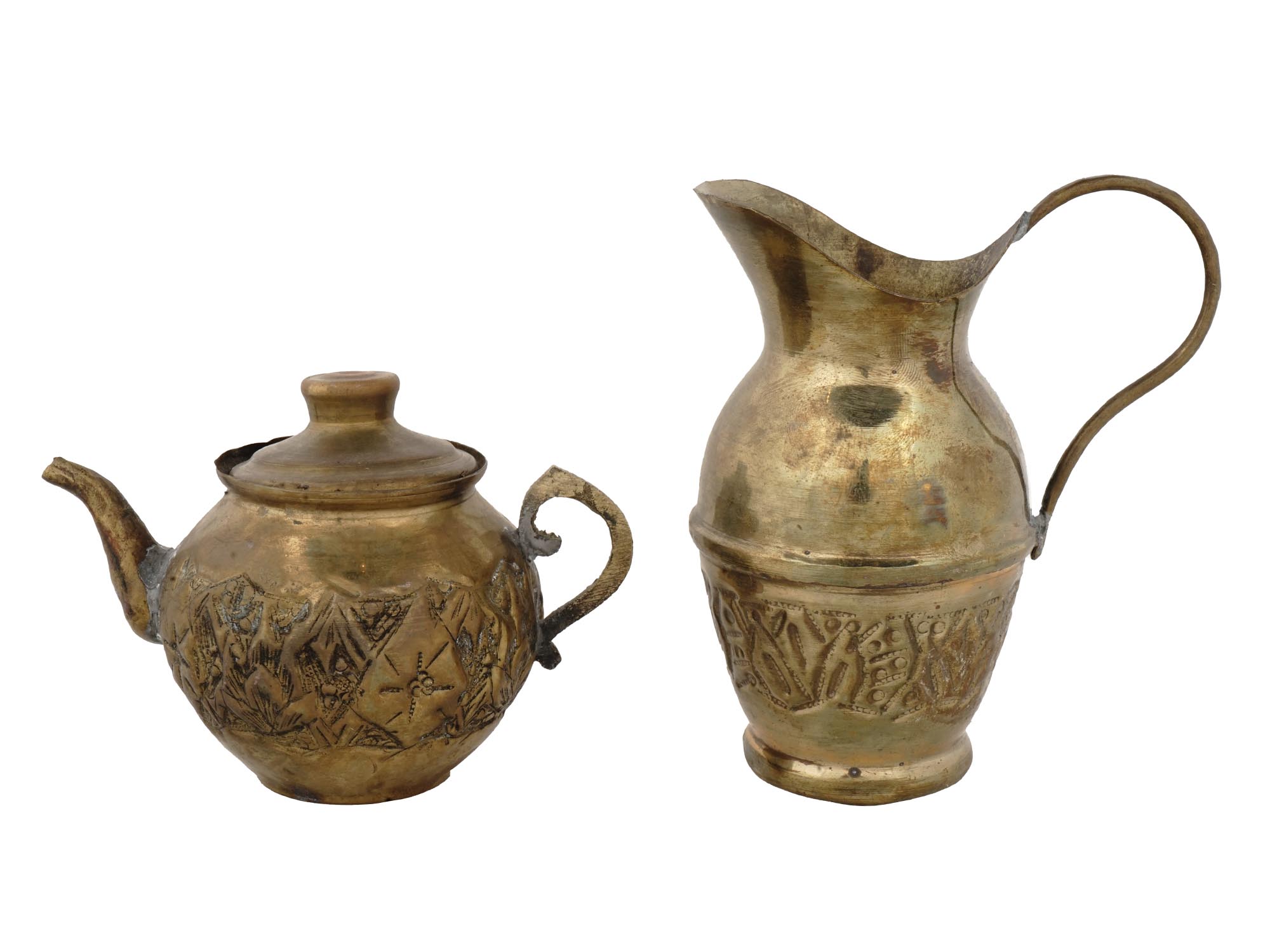 ANTIQUE EARLY 20TH C. PERSIAN BRASS SAMOVAR SET PIC-6